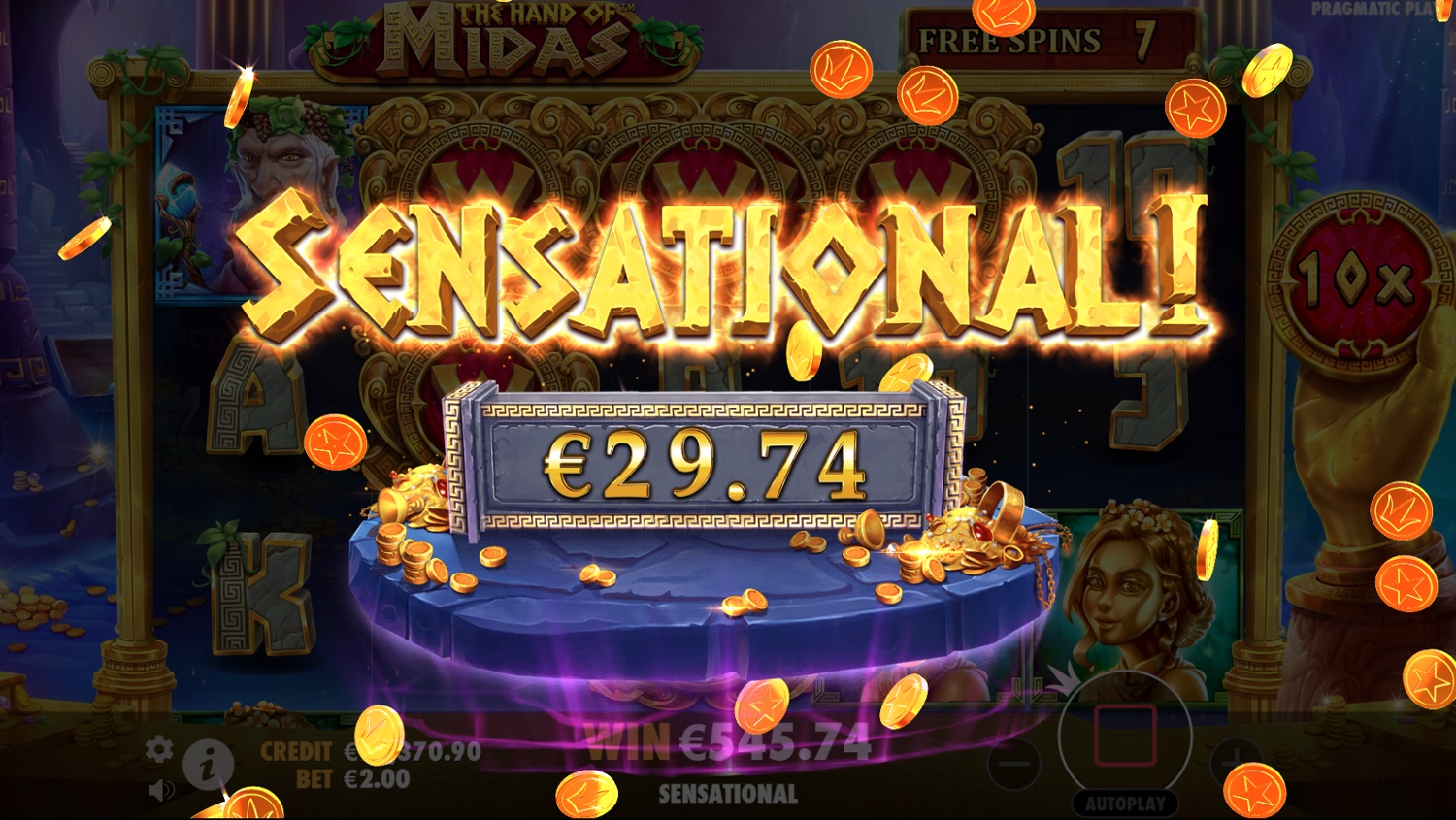 A Sensational Win in the Hand of Midas slot