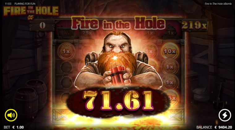 Big win in the Fire In The Hole slot