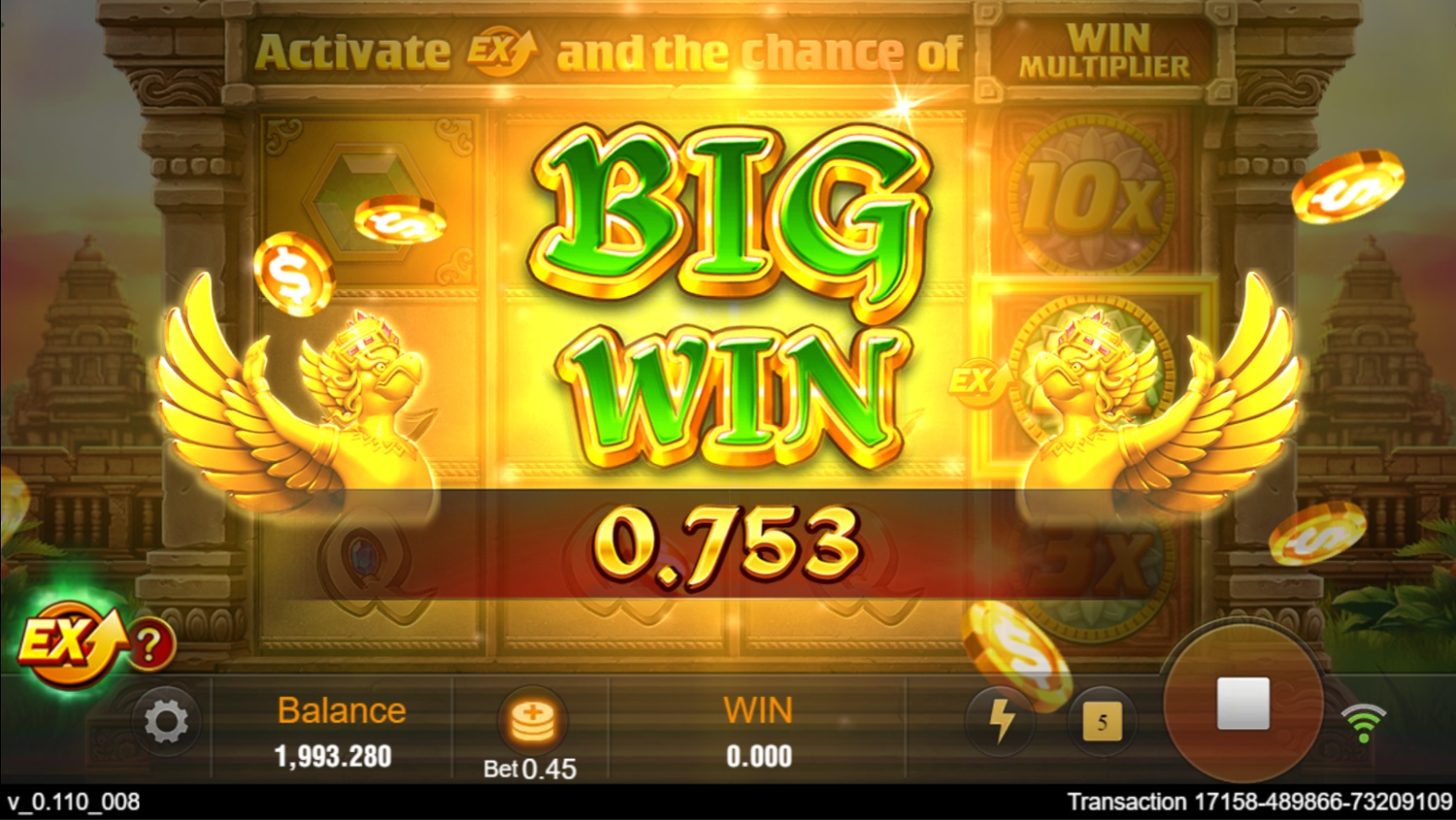 Big win in the Fortune Gems slot