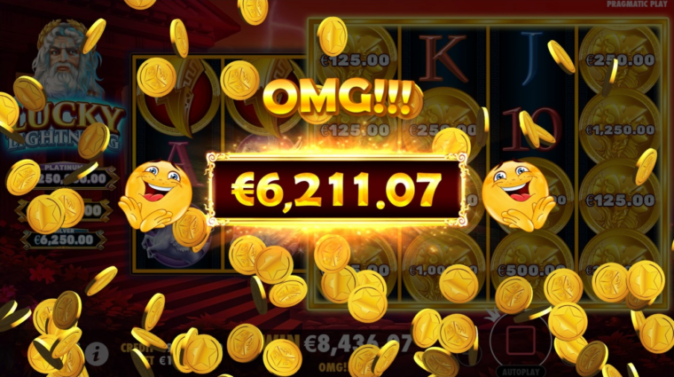 Big win in the Lucky Lightning slot
