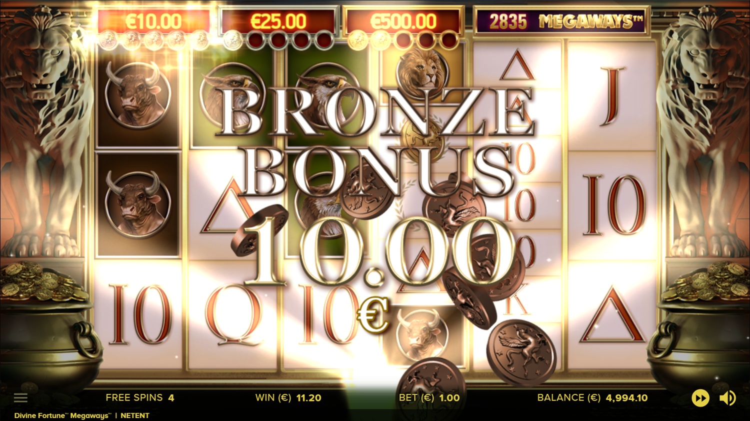 Bonus coins resets after a win, making it possible to win it multiple times