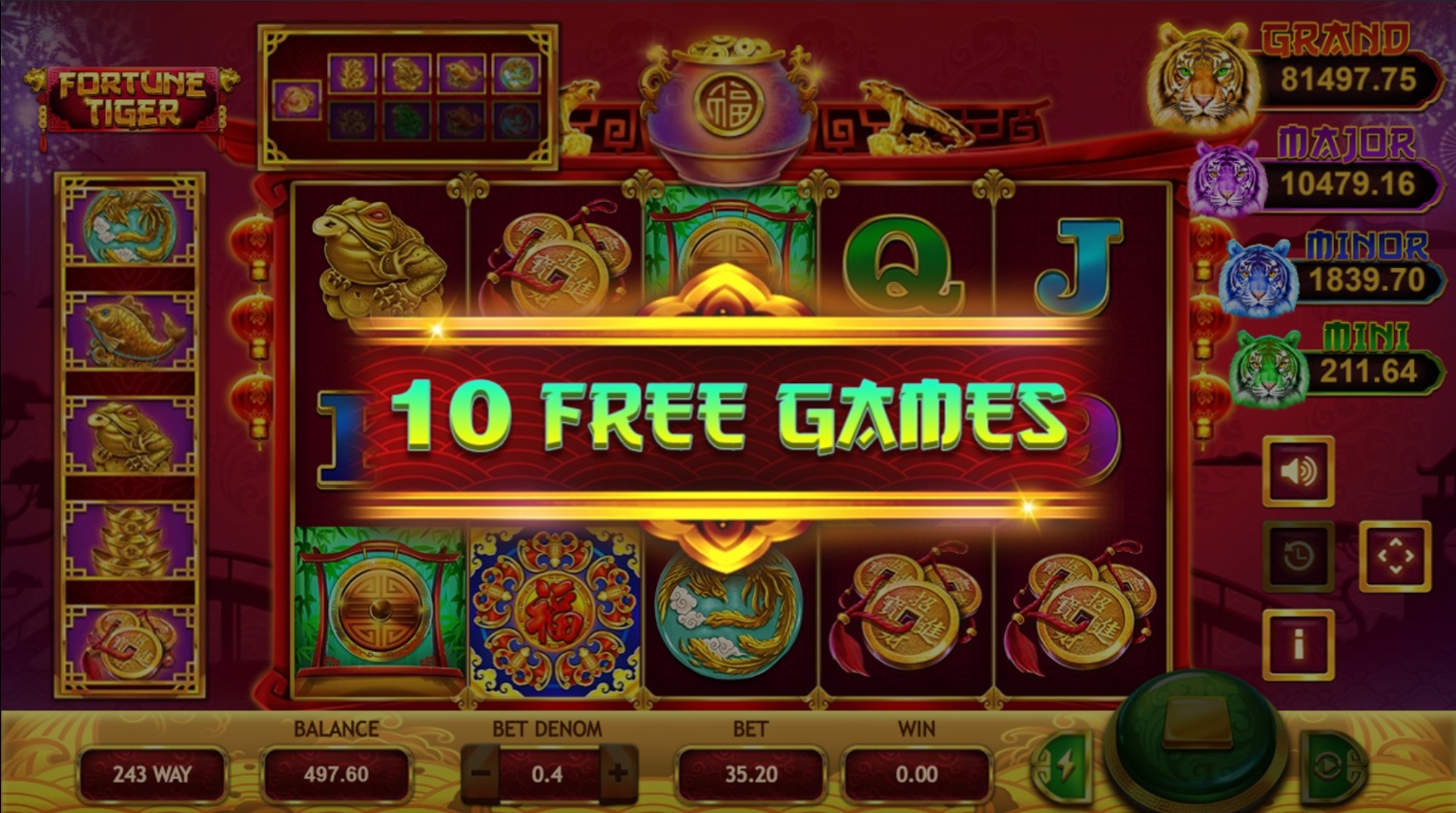 Bonus round awards 10 free spins