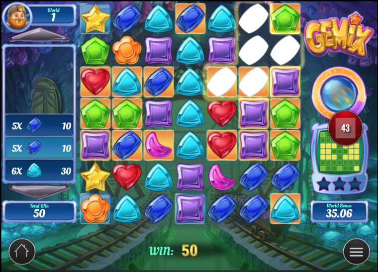 GEMiX slot combines the cascade system and clustered wins