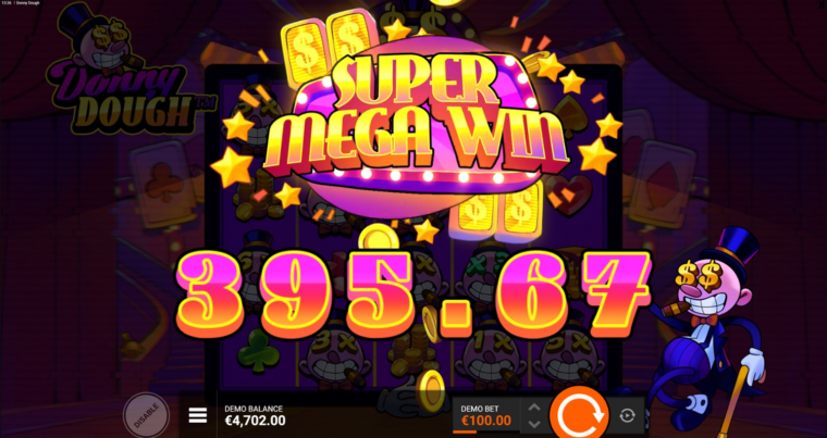 Huge win in the Donny Dough slot