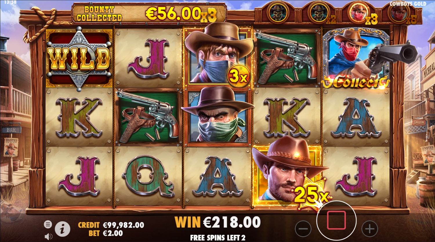 The Renegade symbol collects multipliers from all Cowboy symbols