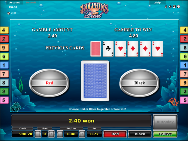 The usual gamble feature from Novomatic is here as well