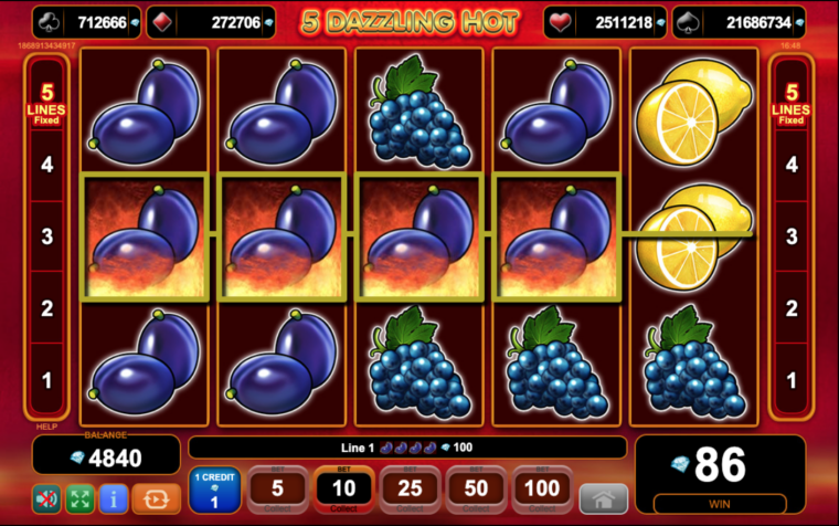 Win in the 5 Dazzling Hot slot