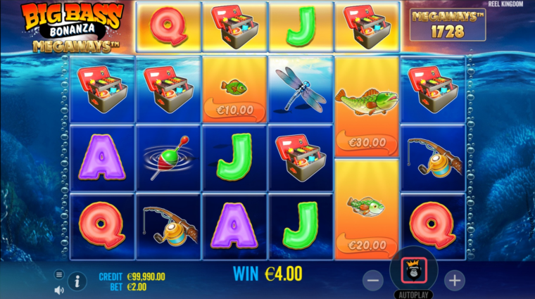 Win in the Big Bass Bonanza Megaways slot machine
